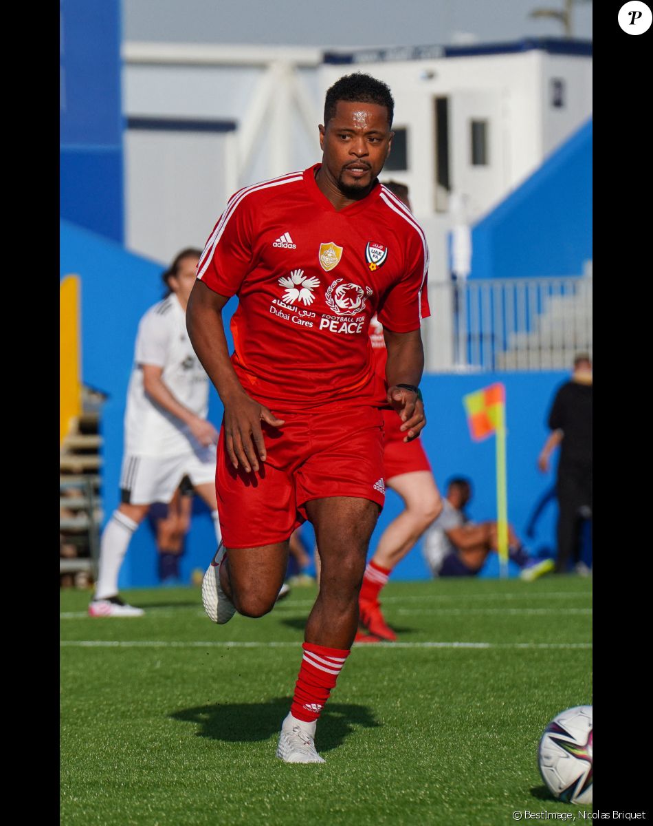 Patrice Evra lors du tournoi de football "UAE All Stars" lors de l'expo universelle Expo Dubaï 2020, à Dubaï, Emirats Arabes Unis, le 8 janvier 2022. © Nicolas Briquet/Bestimage