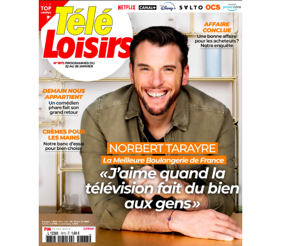 Couverture du magazine "Télé Loisirs" du 17 janvier 2022 avec Norbert Tarayre
