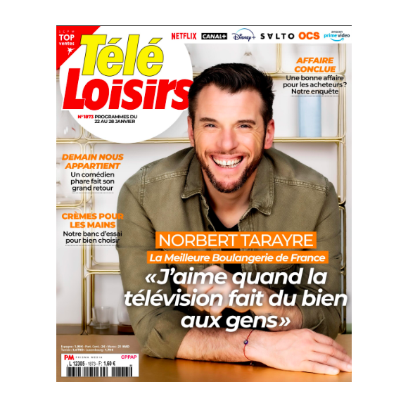 Couverture du magazine "Télé Loisirs" du 17 janvier 2022 avec Norbert Tarayre