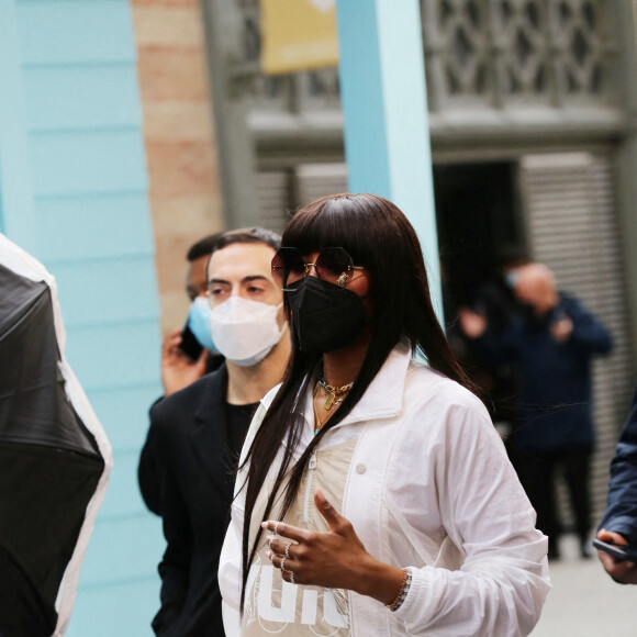 Naomi Campbell - People au défilé de mode Homme Louis Vuitton automne-hiver 2022/2023 au Carreau du Temple, lors de la Fashion Week de Paris. Le 20 janvier 2022 