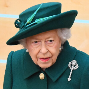 La reine Elisabeth II d'Angleterre au Parlement écossais à Edimbourg, Ecosse, Royaume Uni