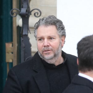 Catherine Deneuve, Carl Ganem - Sorties des obsèques (bénédiction) de Gaspard Ulliel en l'église Saint-Eustache à Paris. Le 27 janvier 2022 © Jacovides-Moreau / Bestimage