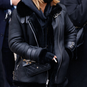 Alice Belaïdi - Sorties des obsèques (bénédiction) de Gaspard Ulliel en l'église Saint-Eustache à Paris. Le 27 janvier 2022 © Jacovides-Moreau / Bestimage