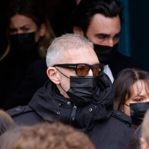 Vincent Cassel - Sorties des obsèques (bénédiction) de Gaspard Ulliel en l'église Saint-Eustache à Paris. Le 27 janvier 2022 © Jacovides-Moreau / Bestimage