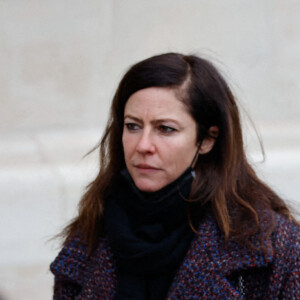 Anna Mouglalis et Damien Bonnard - Arrivées aux obsèques (bénédiction) de Gaspard Ulliel en l'église Saint-Eustache à Paris. Le 27 janvier 2022 © Jacovides-Moreau / Bestimage