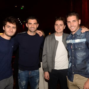 Enzo Zidane, Luca Zidane et des amis - A l'occasion des 20 ans de la victoire de l'équipe de France, les bleus 98 se sont rendus à un dîner organisé au Buddha Bar avec tous les joueurs et leur famille le 11 juin 2018. © Rachid Bellak/Bestimage 