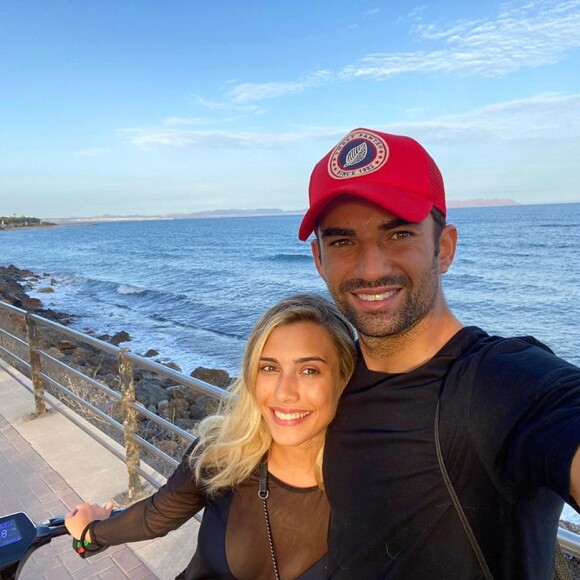 Enzo Zidane et sa chérie Karen Goncalves en août 2020.