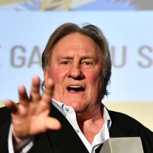 Gérard Depardieu lors de la soirée de clôture de la 3eme édition du Festival Cinéroman à Nice, le 24 octobre 2021. © Bruno Bebert / Bestimage 