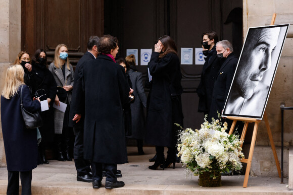 Jack Lang - Arrivées aux obsèques de Thierry Mugler au temple protestant de l'Oratoire du Louvre à Paris le 4 février 2022.