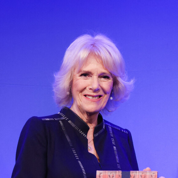 Camilla Parker Bowles, duchesse de Cornouailles, assiste à la réception "Anne Frank Trust" à Londres, le 20 janvier 2022.
