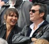 Jean-Luc Reichmann et sa femme Nathalie dans les tribunes des Internationaux de France de tennis de Roland Garros à Paris. 