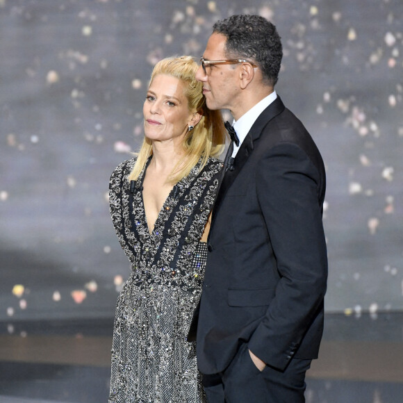 Marina Foïs et Roschdy Zem - 46e cérémonie des César à l'Olympia à Paris, le 12 mars 2021. © Pierre Villard/ Pool / Bestimage