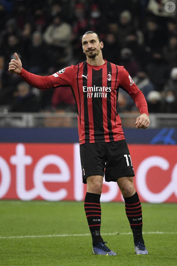 Zlatan Ibrahimovic  - Match de Ligue Des Champions (LDC) "Milan - Liverpool (1-2)" au stade San Siro à Milan, le 7 décembre 2021.