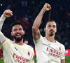 Olivier Giroud et Zlatan Ibrahimovic - Serie A - As Rome vs Milan AC à Rome le 31 octobre 2021. © Image Sport /Panoramic/Bestimage
