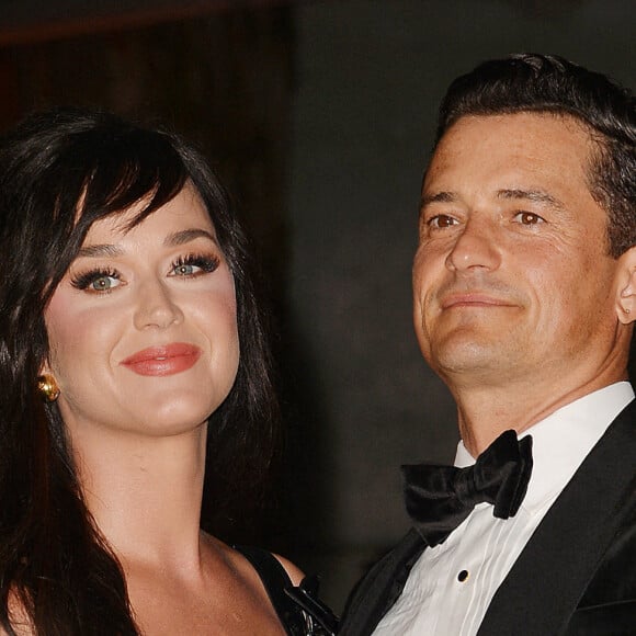 Katy Perry et son fiancé Orlando Bloom - People à la soirée de gala de l'Academy Museum of Motion Pictures à Los Angeles, le 25 septembre 2021. 