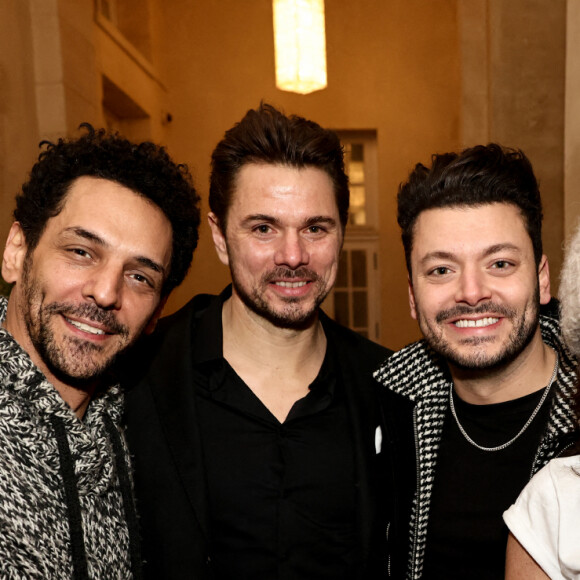 Exclusif - Tomer Sisley, Stan Wawrinka, Kev Adams et Sandra Sisley à l'after de l'avant-première du film "Maison de retraite" à Paris le 10 février 2022. © Rubens Hazon/Bestimage