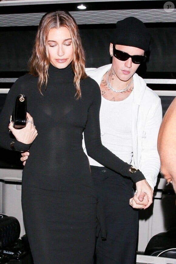 Exclusif - Justin Bieber et sa femme Hailey Baldwin Bieber arrivent au club "The Nice Guy" à Los Angeles.