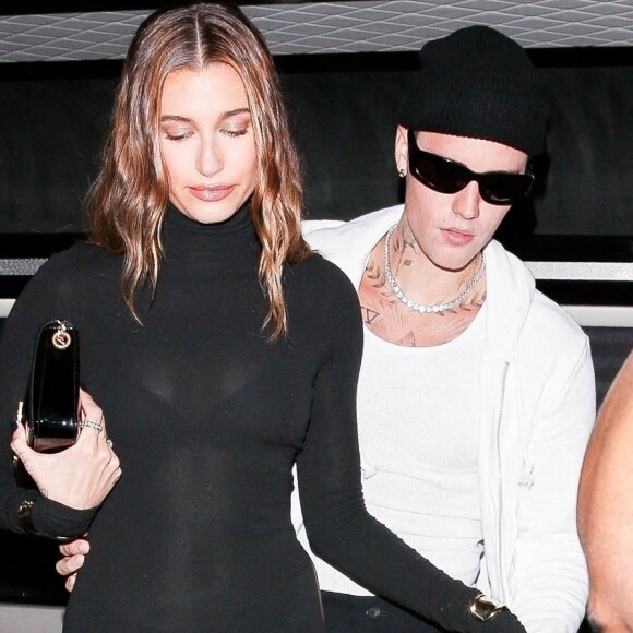 Exclusif - Justin Bieber et sa femme Hailey Baldwin Bieber arrivent au club "The Nice Guy" à Los Angeles.
