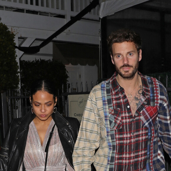 Exclusif - Matt Pokora (M. Pokora) et sa femme Christina Milian ont dîné avec Tony Parker au restaurant Giorgio Baldi à Santa Monica le 9 janvier 2021.