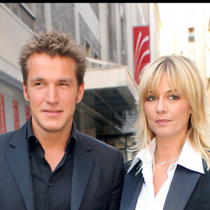 Benjamin Castaldi et Flavie Flament lors de la conférence de presse de TF1, du temps où ils étaient en couple