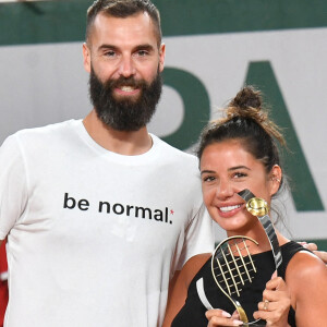 Exclusif - Benoît Paire et sa compagne Julie Bertin - Benoît Paire, Gaël Monfils, Domingo (Pierre Alexis Bizot) et Zerator (Adrien Nougaret) deux streamers se rencontrent lors d'un match de tennis à Roland Garros, Paris. © Veeren/Bestimage