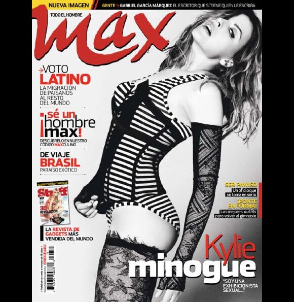 Kylie Minogue en couverture du magazine Max Latino pour le mois de janvier