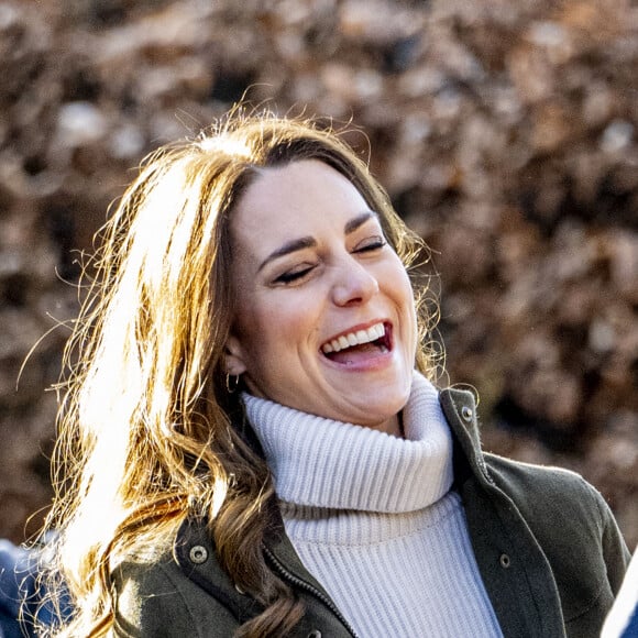 Kate Middleton visite le Centre de la Fondation royale pour la petite enfance lors de son voyage au Danemark. Copenhague, le 23 février 2022.