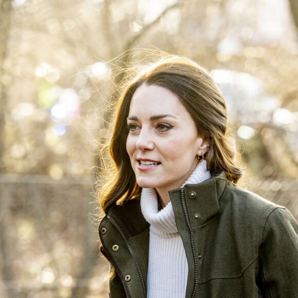 Kate Middleton visite le Centre de la Fondation royale pour la petite enfance lors de son voyage au Danemark. Copenhague, le 23 février 2022.