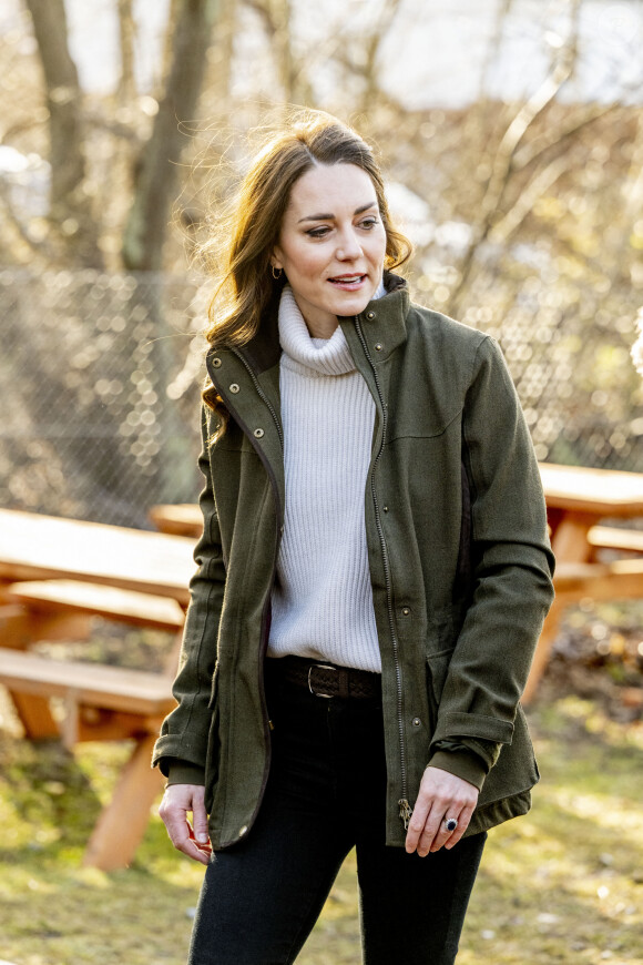 Kate Middleton visite le Centre de la Fondation royale pour la petite enfance lors de son voyage au Danemark. Copenhague, le 23 février 2022.