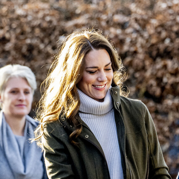 Kate Middleton visite le Centre de la Fondation royale pour la petite enfance lors de son voyage au Danemark. Copenhague, le 23 février 2022.