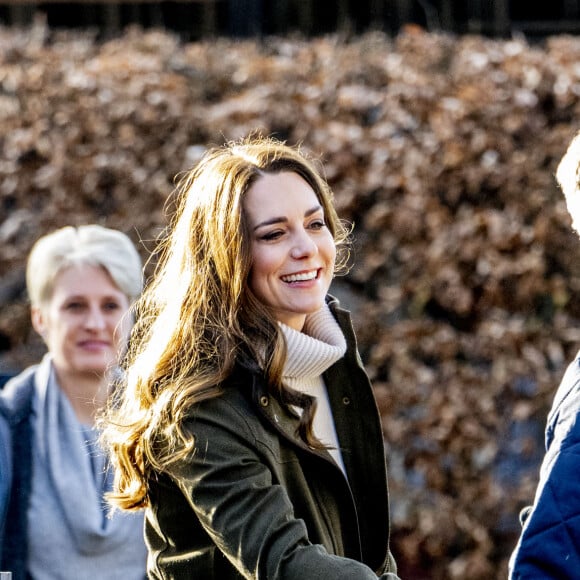 Kate Middleton visite le Centre de la Fondation royale pour la petite enfance lors de son voyage au Danemark. Copenhague, le 23 février 2022.