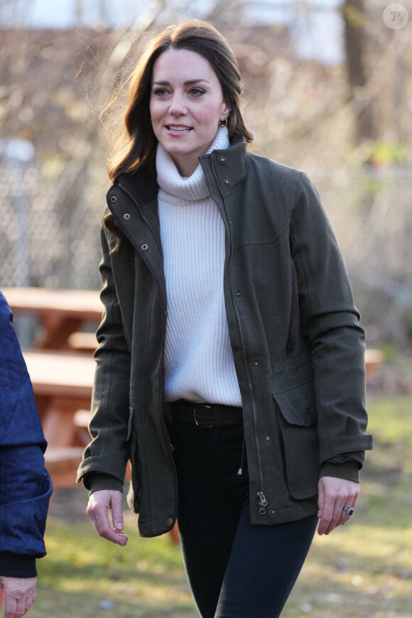 Kate Middleton visite le Centre de la Fondation royale pour la petite enfance lors de son voyage au Danemark. Copenhague, le 23 février 2022.