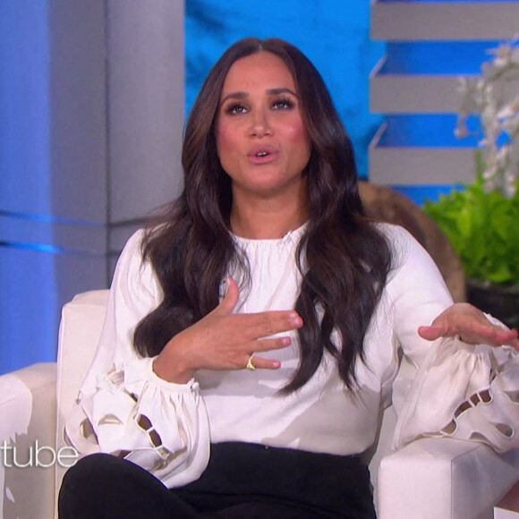 Meghan Markle sur le plateau de l'émission "The Ellen Show" à Los Angeles, le 17 novembre 2021. 