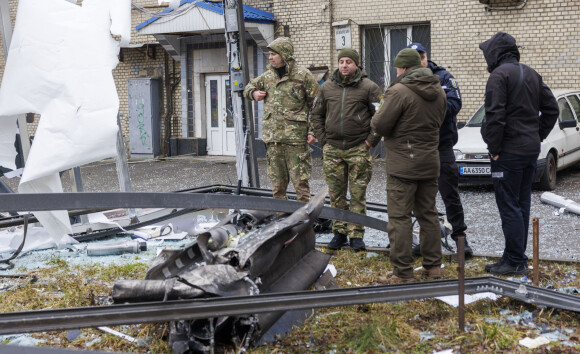 La ville de Kiev en alerte après les premières explosions des forces russes, qui commencent leur l'invasion de l'Ukraine. Le 24 février 2022.