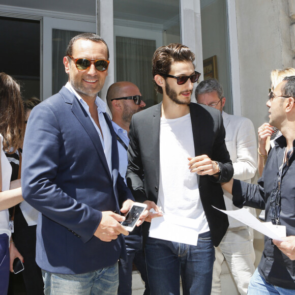 Gilles Lellouche et Pierre Niney à l'hôtel intercontinental Carlton pendant le 68e Festival de Cannes.