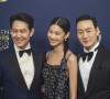 Lee Jung-jae, HoYeon Jung et Park Hae-soo, héros de la série Squid Game, assistent à la 28ème cérémonie des "Screen Actors Guild Awards" ("SAG Awards") à Santa Monica.