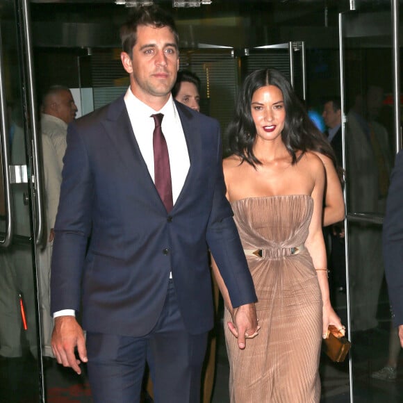 Olivia Munn et Aaron Rodgers - People arrivant à la soirée "Deliver Us From Evil" à New York, le 24 juin 2014. 