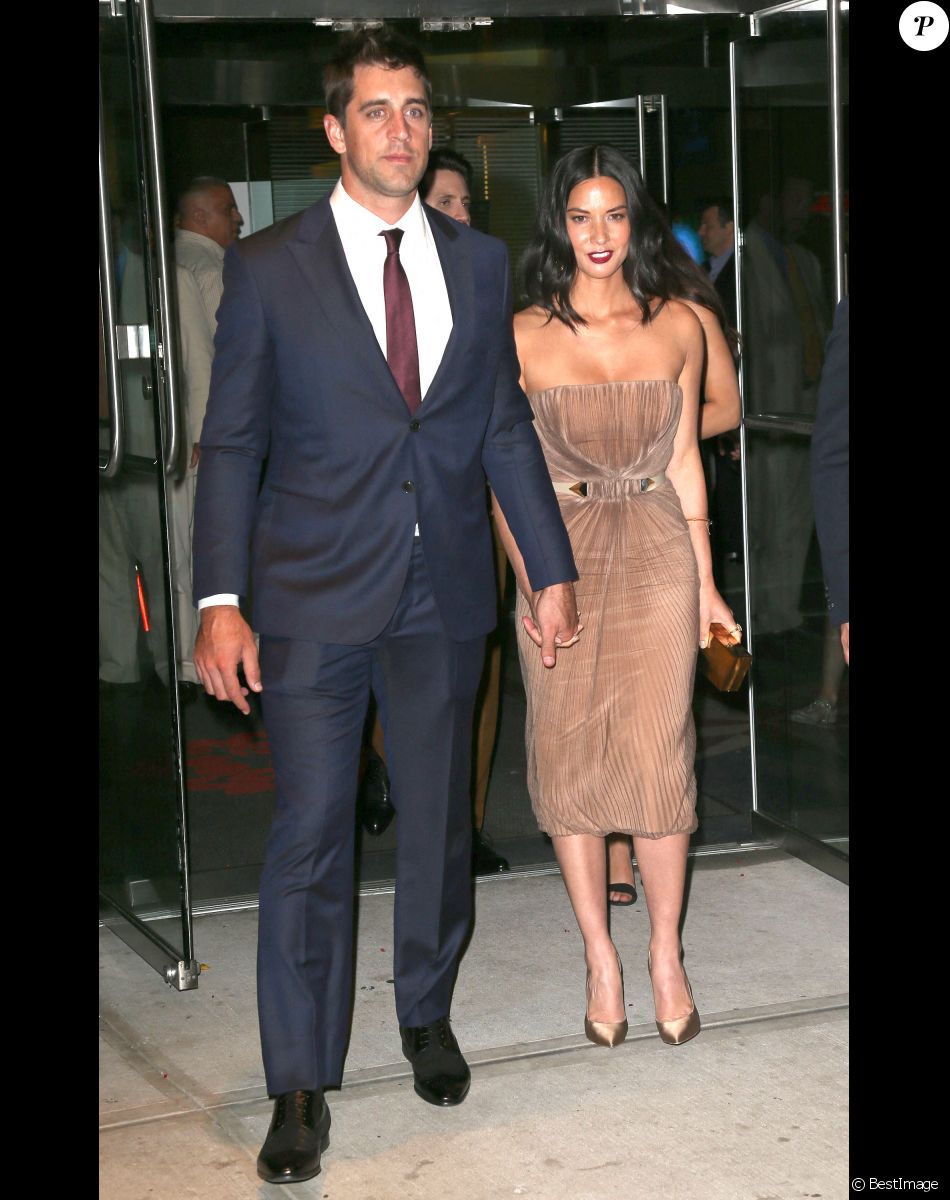 Olivia Munn et Aaron Rodgers - People arrivant à la soirée "Deliver Us From Evil" à New York, le 24 juin 2014.