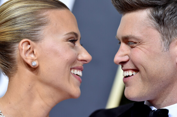 Info - Scarlett Johansson est maman d'un petit garçon prénommé Cosmo - Scarlett Johansson et son fiancé Colin Jost - Photocall de la 77ème cérémonie annuelle des Golden Globe Awards au Beverly Hilton Hotel à Los Angeles, le 5 janvier 2020.  77th Annual Golden Globe Awards - Arrivals Los Angeles, California, United States of America on January 5th 2020. 