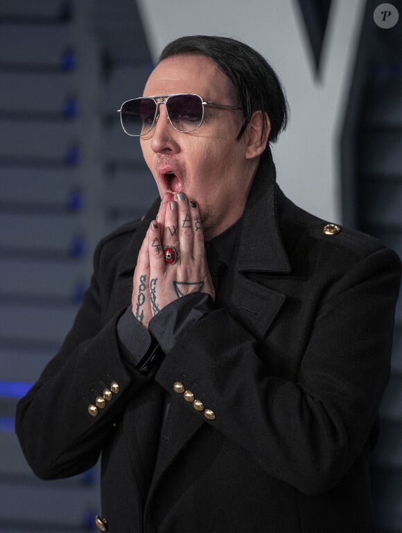 Marilyn Manson est accusé de viols et d'agressions sexuelles par plusieurs femmes dont Evan Rachel Wood. Photo du 24 février 2019 à la soirée Vanity Fair Oscar Party à Beverly Hills © Prensa Internacional via ZUMA Wire / Bestimage 