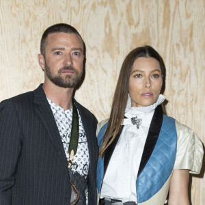 Justin Timberlake et sa femme Jessica Biel - Photocall du défilé de mode PAP femme printemps-été Louis Vuitton à Paris © Olivier Borde / Bestimage 