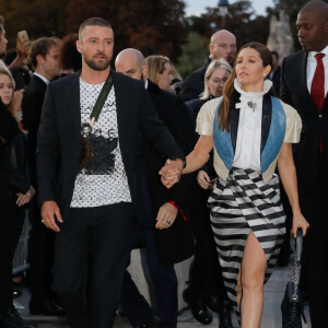Justin Timberlake, sa femme Jessica Biel - Arrivées au défilé de mode PAP femme printemps-été 2020 Louis Vuitton à Paris. Le 1er octobre 2019 © Veeren Ramsamy-Christophe Clovis / Bestimage 