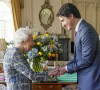 La reine Elisabeth II d'Angleterre reçoit le Premier ministre canadien Justin Trudeau au château de Windsor.