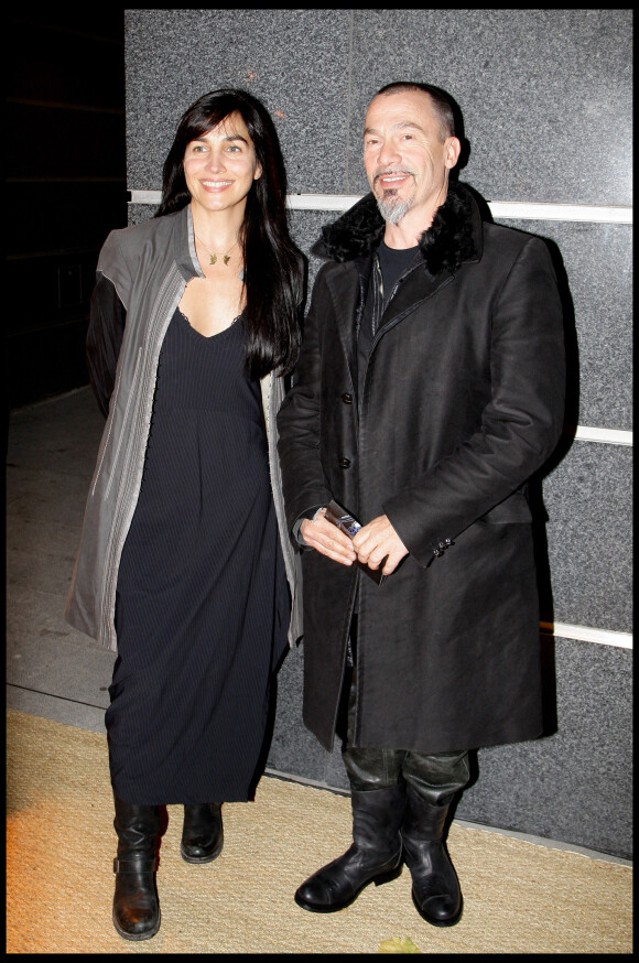Florent Pagny et sa femme Azucena - Arrivées au cocktail de rentrée de TF1 avec la présentation des programmes en 2009