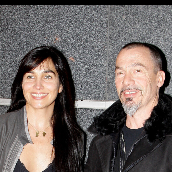 Florent Pagny et sa femme Azucena - Arrivées au cocktail de rentrée de TF1 avec la présentation des programmes en 2009