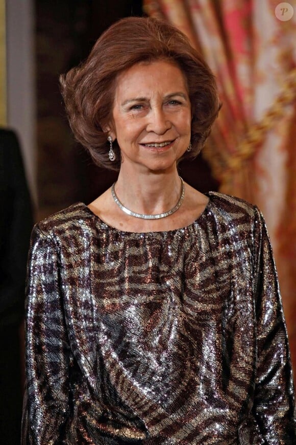 La reine Sofia au Palais Zarzuela à Madrid le 14 janvier 2010
