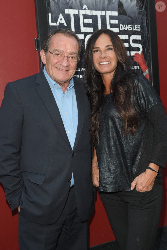 Jean-Pierre Pernaut et sa femme Nathalie Marquay - Les célébrités lors de la générale de la pièce de théâtre "La Tête Dans Les Etoiles" au Théâtre de la Gaîté-Montparnasse à Paris, France, le 24 mai 2018. © Coadic Guirec/Bestimage