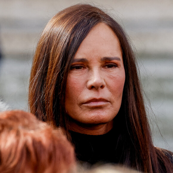 Nathalie Marquay - Obsèques de Jean-Pierre Pernaut en la Basilique Sainte-Clotilde à Paris le 9 mars 2022.