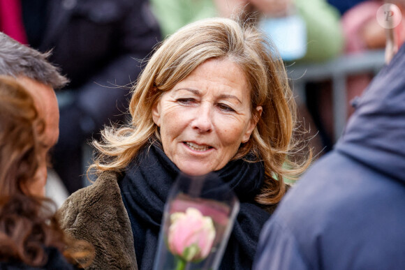 Claire Chazal - Obsèques de Jean-Pierre Pernaut en la Basilique Sainte-Clotilde à Paris le 9 mars 2022. © Cyril Moreau / Bestimage