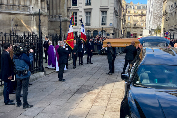 Obsèques de Jean-Pierre Pernaut en la Basilique Sainte-Clotilde à Paris le 9 mars 2022. © Christophe Clovis / Bestimage